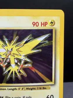 Pokemon TCG WOTC Base Set Zapdos 16/102 Holo Rare Unlimited MP - Image 3