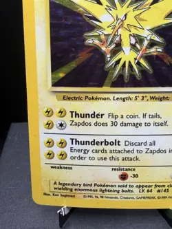 Pokemon TCG WOTC Base Set Zapdos 16/102 Holo Rare Unlimited MP - Image 5