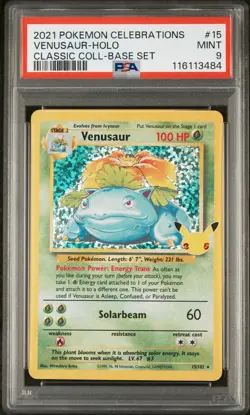 Venusaur Holo Pokemon Celebrations Classic Collection 15/102 PSA 9 - Image 1