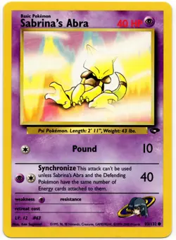 Pokemon - Gym Challenge Sabrina's Abra 93/132 LP - Image 1