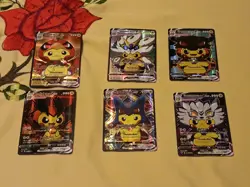 6Pikachu Pokemon Card Holo GX VSTAR VMAX GX EX Cosplay Art - Image 1
