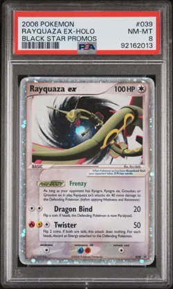 PSA 8 NM-MT 2006 POKEMON BLACK STAR PROMOS #039 RAYQUAZA EX-HOLO - Image 1