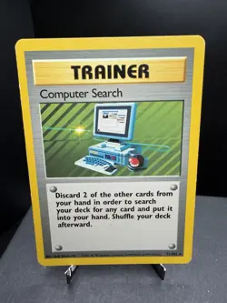 Pokemon TCG WOTC Base Set Computer Search 71/102 Non Holo Rare Unlimited MP - Image 1