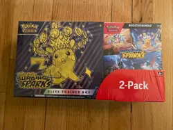 2-Pack Scarlet & Violet Surging Sparks Elite Trainer Box Pokemon Set, SEALED - Image 1