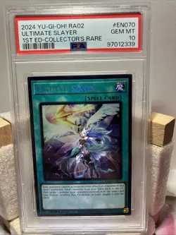 2024 Yugioh Psa 10 Ultimate Slayer 1st Edition Collectors Rare Ra02-En070 - Image 1