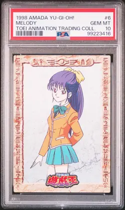 1998 AMADA YU-GI-OH! TOEI ANIMATION TRADING COLLECTION #6 MELODY PSA 10 - Image 1