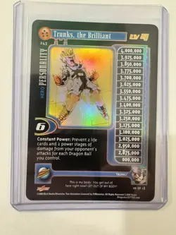 Dragon Ball GT Score TCG Trunks LV4 Holo “The Brilliant” Personality Card 2004 - Image 1