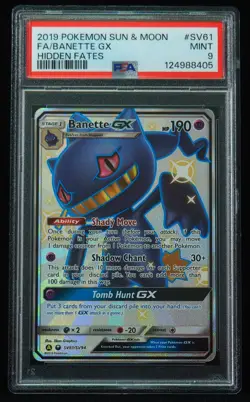 Banette GX SV61 PSA 9 Hidden Fates Pokemon Card - Image 1