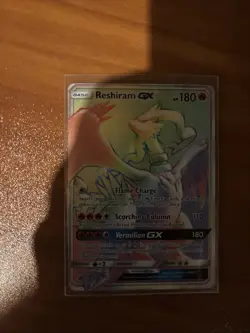 Pokemon TCG Reshiram GX Dragon Majesty Holo Card 71/70 Secret Rare - Image 1