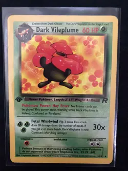 DARK VILEPLUME Pokemon Card Non-Holo WOTC 1st Edition Team Rocket 30/82 - NM - Image 1