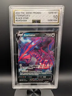2020 Eternatus V #SWSH064 Sword & Shield Black Star Promo Card AGS Gem-Mint 10 - Image 1
