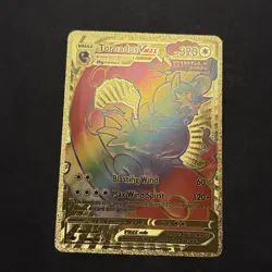 Tornadus Vmax Rainbow Gold Foil Fan Art Variant Textured Pokemon Card - Image 1