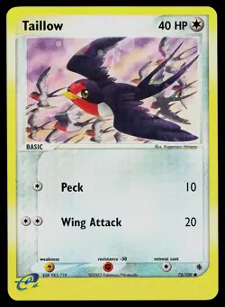 Pokemon Card - Taillow Ruby and Sapphire 72/109 Common Reverse Holo - Image 1