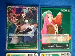 Jewelry Bonney One Piece TCG 4-card lot OP07 Super Rare/Leader+more - PWE - Image 3