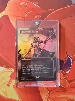 Aggravated Assault - Foil - Anime Borderless Enchanting Tales Magic mtg NM-Mint - Image 1