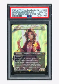 Magic PSA 10 Aerith Gainsborough Char Borderless Surge Foil 2025 #0519 FIN ENG - Image 1