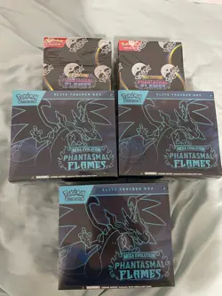 Pokemon - 2x Phantasmal Flames Booster Boxes + 3x ETBs - BUNDLE, SEALED - Image 1
