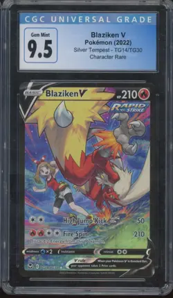 2022 Pokemon Silver Tempest Character Rare Blaziken V Gem Mint CGC 9.5 - Image 1