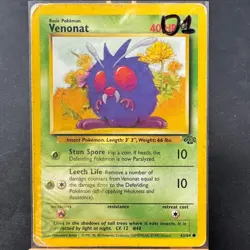 Venonat - 63/64 - Jungle Set - Unlimited - Common - Pokemon - WOTC - Damaged - Image 3