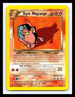 💥 Dark Magcargo # 18/105 Neo Destiny Non Holo Vintage Pokemon 2002 - Image 1