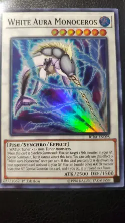 White Aura Monoceros 1st Ed RIRA-EN095 M Yu-Gi-Oh Rising Rampage Series - Image 1