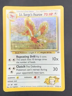 Lt. Surge's Fearow - 7/132 - Pokemon Gym Heroes Unlimited Holo Rare Card WOTC HP - Image 1