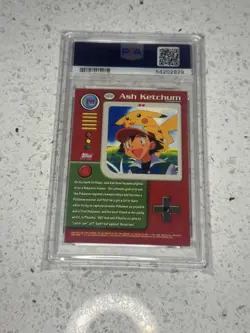 1999 TOPPS POKEMON SERIES 1 CHARACTER CARDS ASH KETCHUM PSA 8 - Image 2
