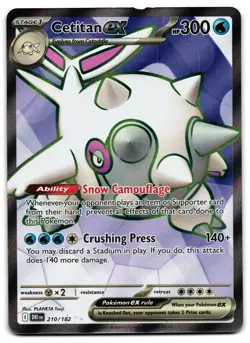 Cetitan ex 210/182 - Destined Rivals Ultra Rare Pokemon TCG - DMG Card - Image 1