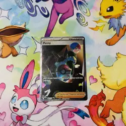 Pokemon TCG Penny Paldean Fates Trainer Holo Card 239/091 - Image 1