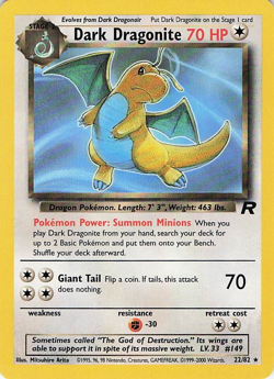 Dark Dragonite 22/82 Team Rocket Non-Holo WOTC Vintage Pokemon Card Near Mint - Image 1