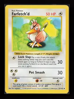 Farfetch'd 27/102 Uncommon Base Set (Shadowless) Pokemon Card - Image 1