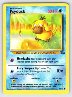 Psyduck 53/62 1999 Fossil Set Pokemon Card TCG Vintage WOTC Common - Nm/Vlp - Image 1