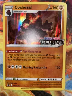 Pokemon Card Coalossal SWSH024 Black Star Promo STAMPED Rebel Clash Near Mint - Image 4