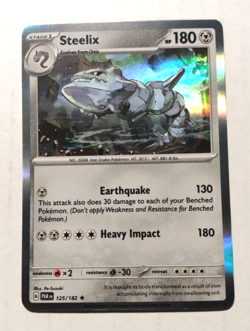 Onix 090/182 Regular & Steelix 125/182 Holo Rare - Pokemon Cards (NM) - Image 4