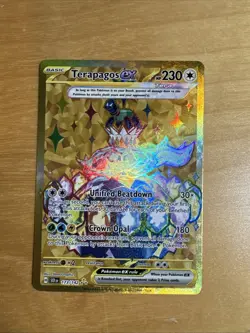 Terapagos ex 173/142 Sv07: Stellar Crown Gold Hyper Rare Holo Pokemon TCG Card - Image 1
