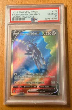 2022 POKEMON SWORD SHIELD ASTRAL RADIANCE FULL ART/ORIGIN FORME DIALGA V PSA 10 - Image 1
