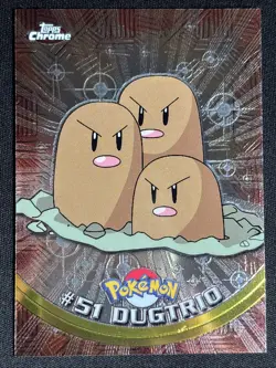 Pokemon Topps Chrome 2000 Dugtrio HOLO Rare TV Animation Edition - Image 1