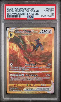 Origin Forme Dialga Vstar Pokemon Sword Shield Crown Zenith GG68/GG70 PSA 10 - Image 1