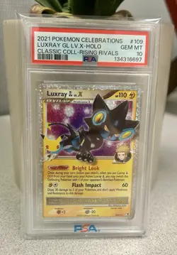 2021 Pokemon Celebrations Luxray GL LV.X Holo Classic Collection #109 PSA 10 - Image 1