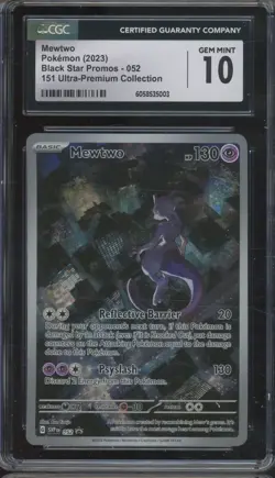 2023 Pokemon Black Star Promo 151 Ultra Premium #052 Mewtwo Gem Mint CGC 10 - Image 1
