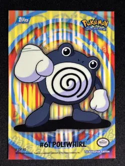 Pokemon 2000 Topps TV Animation - Poliwhirl #61 (3 of 10) Stick-on Puzzle - NM - Image 1