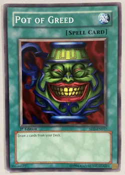 YuGiOh Pot of Greed SD2-EN017 Common 1st Edition NM - Image 1
