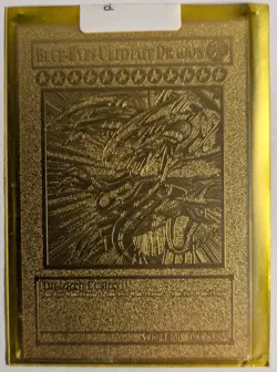 YUGIOH ENGLISH BLUE-EYES ULTIMATE DRAGON GOLDEN METAL CARD - Image 1