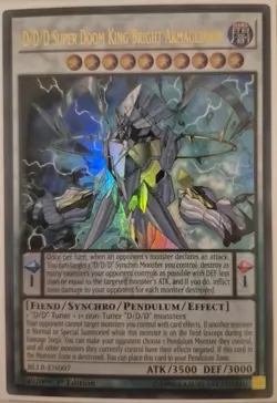 YuGiOh D/D/D Super Doom King Bright Armageddon Ultra Rare 1st Edition BLLR-EN007 - Image 1