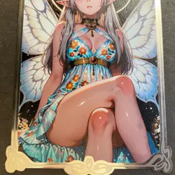Goddess Story Gold METAL Card - Serial Number U/100! Anime Waifu Elf Girl *READ - Image 3
