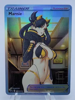 Marnie - CUSTOM Full Art Trainer Pokemon Card - Sexy Waifu card - Image 1