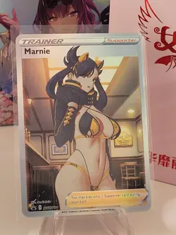 Marnie - CUSTOM Full Art Trainer Pokemon Card - Sexy Waifu card - Image 2