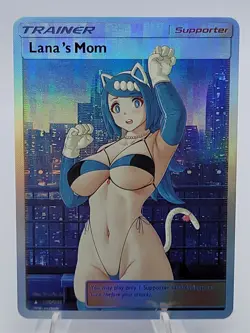 Lana's Mom - CUSTOM Full Art Trainer Pokemon Card - Sexy Waifu card - Image 1