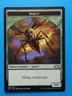 MTG 1x Insect Token NM Core Set 2015 M15 Green Flying Deathtouch Magic - Image 1