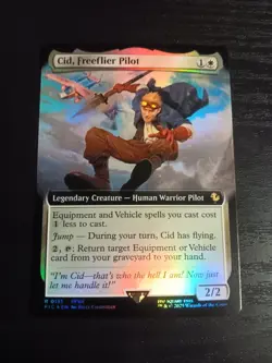 Cid, Freeflier Pilot Extended Art - NM FOIL - Final Fantasy Commander - MTG 0131 - Image 1